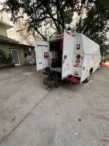 Magnet Plumbing service vehicle on-site for Slab Leak Repair in Cypress Park